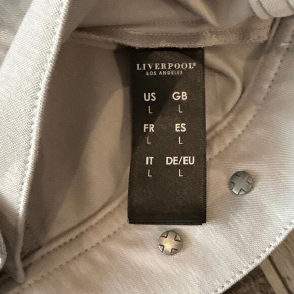 Liverpool Perrie Powerflex Light Denim Moto Trucker Jacket Large Casual Gray - Picture 5 of 11